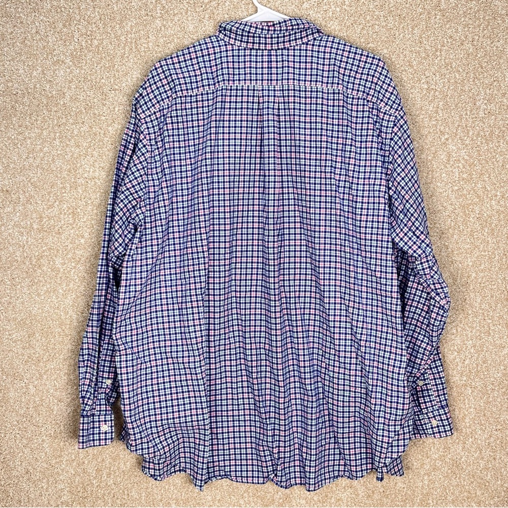 Imperfect Polo Ralph Lauren Plaid Men's Shirt 100% cotton 2XB Big long‎ sleeved - Picture 2 of 13